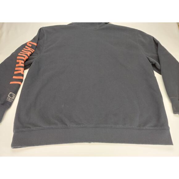 Carhartt Mens Rain Defender Fleece Lined Graphic Full Zip Sweatshirt Navy XL - Picture 9 of 12